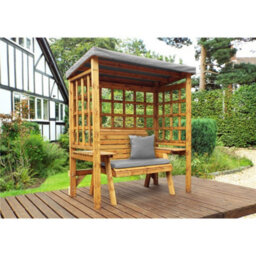 Marlborough Traditional Zubond Two Seat Arbour Grey With 1 X Bench Cushion Grey & 1 X Scatter Cushion Grey - thumbnail 3