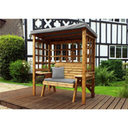 Marlborough Traditional Zubond Two Seat Arbour Grey With 1 X Bench Cushion Grey & 1 X Scatter Cushion Grey - thumbnail 1