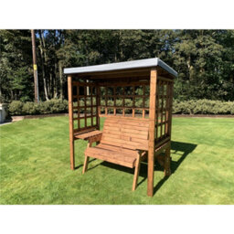 Marlborough Traditional Zubond Two Seat Arbour Grey With 1 X Bench Cushion Grey & 1 X Scatter Cushion Grey - thumbnail 4