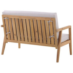 Beliani Garden Lounge Set With Table 4 Seater Pallano Acacia Wood Taupe - thumbnail 6