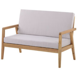 Beliani Garden Lounge Set With Table 4 Seater Pallano Acacia Wood Taupe - thumbnail 4