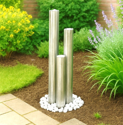 Aqua Creations Athens 3 Tube Stainless Steel Water Feature - Mains Plugin Powered - image 1