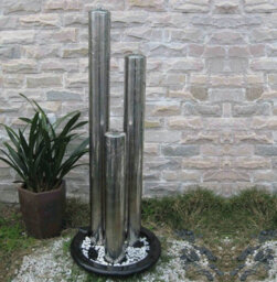 Aqua Creations Athens 3 Tube Stainless Steel Water Feature - Mains Plugin Powered - thumbnail 2