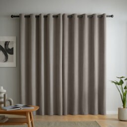 Catherine Lansfield Wilson Blackout Thermal 117X183Cm Curtains Two Panels Grey - thumbnail 3