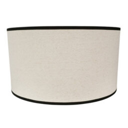 Valuelights Eva Natural Linen Fabric With Black Trim Large Drum Light Shade (D)45Cm - thumbnail 3