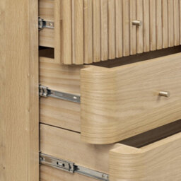 Finch Oak Slatted 3 Drawer Chest By Roseland Furniture - thumbnail 6