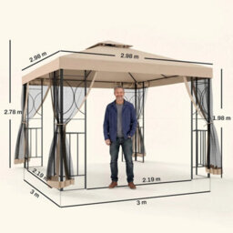 3X3(M) Outdoor Gazebo Patio Pavilion Canopy Tent - thumbnail 2