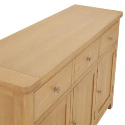 The Furniture Market Marbury Oak Large 3 Drawer 3 Door Sideboard - thumbnail 7