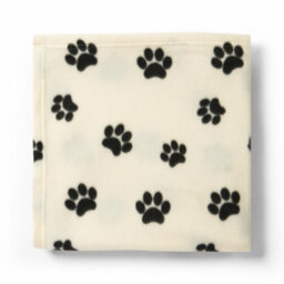 Ohs Paw Pet Dog Blanket Throw Soft Puppy Animal Mat, Cream
