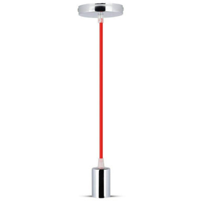 Vt-7338 Chrome Metal Cup Pendant Light-Red - image 1