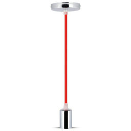 Vt-7338 Chrome Metal Cup Pendant Light-Red - thumbnail 1