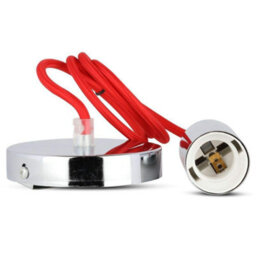 Vt-7338 Chrome Metal Cup Pendant Light-Red - thumbnail 4