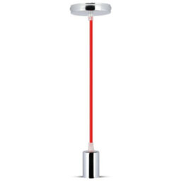 Vt-7338 Chrome Metal Cup Pendant Light-Red - thumbnail 2