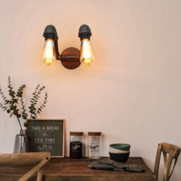 Long Life Lamps Company Twin Vintage Industrial Pipe Wall Light M0191P - thumbnail 9