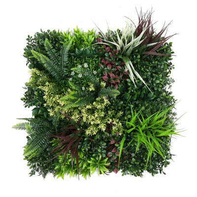 True Products Premium Artificial Green Plant Living Wall Panel 50Cm X 50Cm - Carnival C - image 1