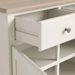 Roseland Furniture Celine Coconut White Oak Top Large Sideboard - thumbnail 8