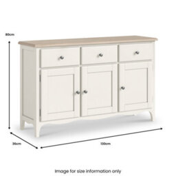 Roseland Furniture Celine Coconut White Oak Top Large Sideboard - thumbnail 9