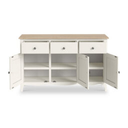 Roseland Furniture Celine Coconut White Oak Top Large Sideboard - thumbnail 4