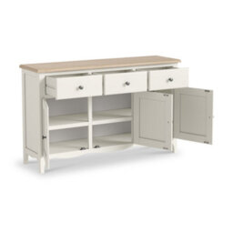 Roseland Furniture Celine Coconut White Oak Top Large Sideboard - thumbnail 5