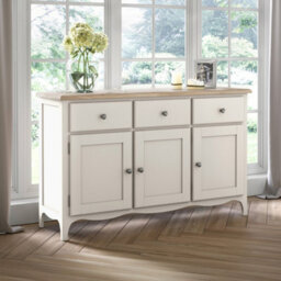 Roseland Furniture Celine Coconut White Oak Top Large Sideboard - thumbnail 2