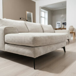 Abakus Direct Venice Chenille Corner Sofa In White Left Facing With Deep Seats And Extra-Wide Padded Arms - thumbnail 6