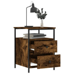 Berkfield Bedside Cabinet Smoked Oak 44X45X60 Cm Engineered Wood - thumbnail 4