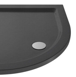 Hudson Reed Pearlstone Quadrant Slimline Textured Grey Slate Effect Shower Tray & Centre Waste, 900 X 900 X 40mm - thumbnail 5