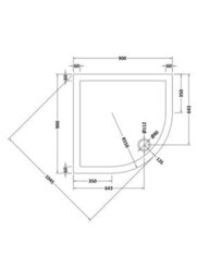 Hudson Reed Pearlstone Quadrant Slimline Textured Grey Slate Effect Shower Tray & Centre Waste, 900 X 900 X 40mm - thumbnail 3