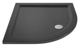 Hudson Reed Pearlstone Quadrant Slimline Textured Grey Slate Effect Shower Tray & Centre Waste, 900 X 900 X 40mm - thumbnail 2