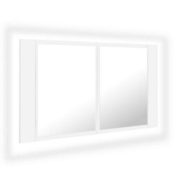 Berkfield Stylish Led Bathroom Mirror Cabinet White 80X12X45 Cm - thumbnail 1