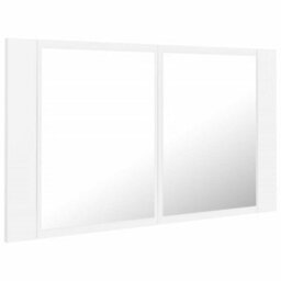 Berkfield Stylish Led Bathroom Mirror Cabinet White 80X12X45 Cm - thumbnail 8