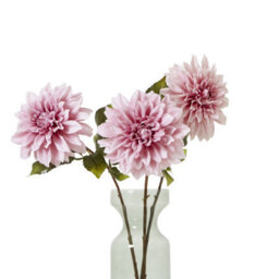 Wyld Haus Set Of 3 Pink Dahlia Artificial Flower Stems 540mm - thumbnail 3