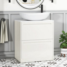 Royal Bathrooms Royal Bathroom Elmore 700mm Classic White Freestanding Countertop Bathroom Vanity Unit 2 Drawer With Cesar Basin - thumbnail 1