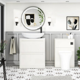 Royal Bathrooms Royal Bathroom Elmore 700mm Classic White Freestanding Countertop Bathroom Vanity Unit 2 Drawer With Cesar Basin - thumbnail 5