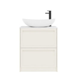 Royal Bathrooms Royal Bathroom Elmore 700mm Classic White Freestanding Countertop Bathroom Vanity Unit 2 Drawer With Cesar Basin - thumbnail 7