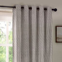 Yard Hebden Striped Cotton Eyelet Curtains, Grey, (W) 117 X (D) 183Cm - thumbnail 4