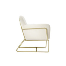 LPD Charles Velvet Cream Armchair Comfortable&relaxed Seating With Brushed Gold Legs - thumbnail 3