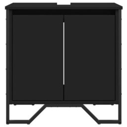Berkfield Bathroom Sink Cabinet Black 60X35X60 Cm Engineered Wood - thumbnail 4