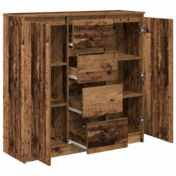 Berkfield Sideboard With Drawers Old Wood 100.5X35X98.5 Cm Engineered Wood - thumbnail 5