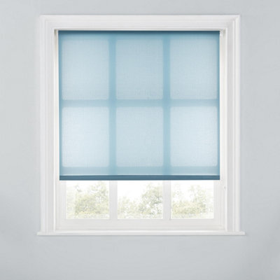 A.unique Home Premium Trimmable Daylight Roller Window Blind - Light Filtering Fabric - 2Ft - Blue Stone - 60Cm (W) X 170Cm (L) - image 1