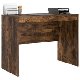 Berkfield Writing Desk Smoked Oak Particle Board 100 X 50 X 76 Cm Durable - thumbnail 3