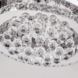 Living And Home 40Cm Round Crystal Droplets Led Semi Flush Mount Dimmable Ceiling Light Chandelier Lamp - thumbnail 6