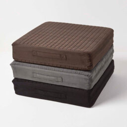 Homescapes Black Quilted Polyester Armchair Booster Cushion Cover - thumbnail 7