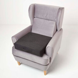 Homescapes Black Quilted Polyester Armchair Booster Cushion Cover - thumbnail 6
