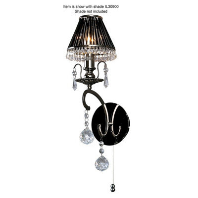 Luminosa Lighting Luminosa Pescara Wall Lamp E14 Black Chrome/crystal - image 1
