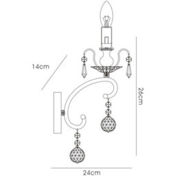Luminosa Lighting Luminosa Pescara Wall Lamp E14 Black Chrome/crystal - thumbnail 4