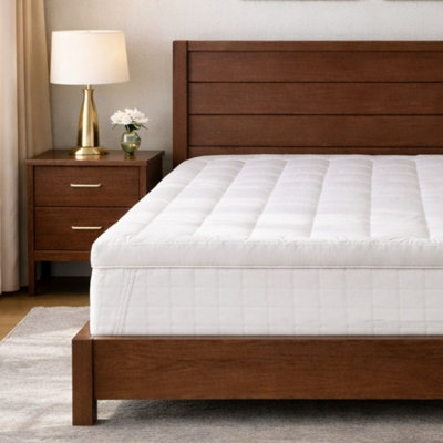 MHG Living Quilted Mattress Topper & Pillow Set - 1200Gsm Microfibre Comfort Layer With Elasticated Corner Straps - Small Single - image 1