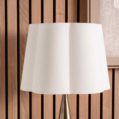 Pacific Lifestyle 35Cm White Handloom Tapered Scalloped Table Lampshade - image 1