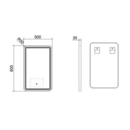 Royal Bathrooms Luna 500 X 700mm Brushed Bronze Frontlit Led Illuminated Framed Mirror With Demister Pad & Touch Sensor - thumbnail 7