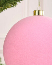 Werchristmas Pink Extra Large Velvet Bauble Traditional 15 Cm - thumbnail 5